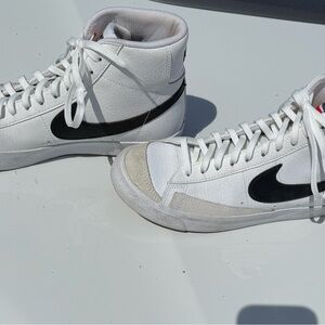 Nike Blazers White and Black High-Top Sneakers- Kids Size 6.5/Women’s 7.5